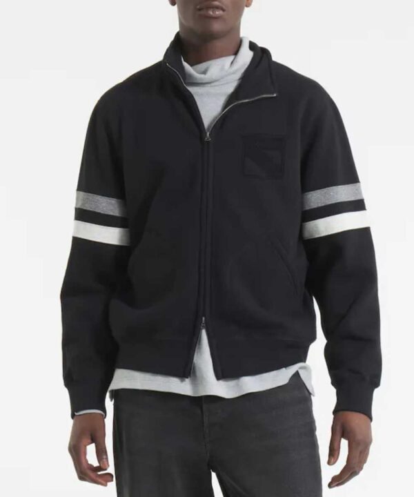 New York Rangers Black Striped Fleece Jacket - Forever Jackets