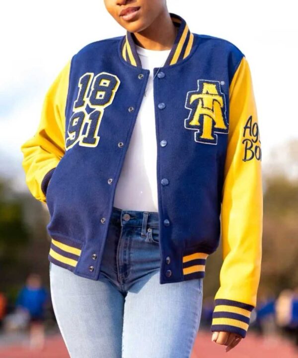 NC A&T Aggie Blue and Gold Varsity Jacket - Forever Jackets