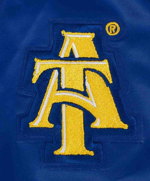 North Carolina A&T State University Classic Blue Satin Jacket - Forever Jackets