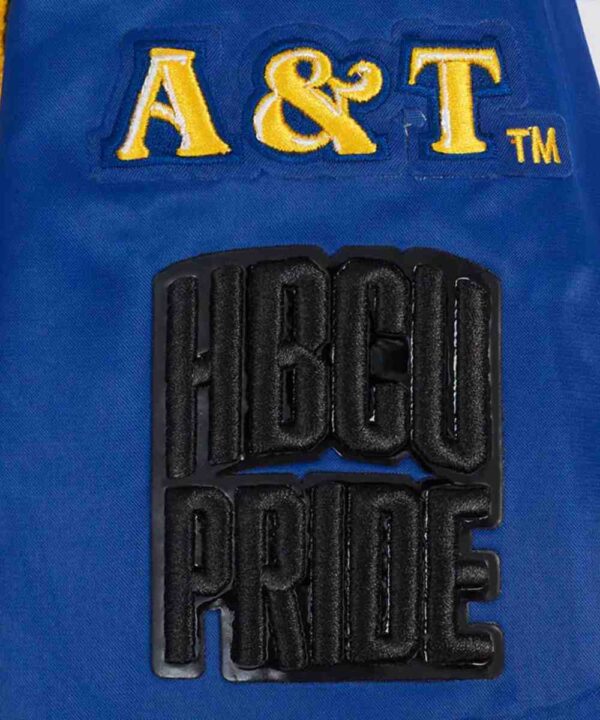 North Carolina A&T State University Classic Blue Satin Jacket - Forever Jackets