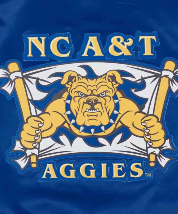 North Carolina A&T State University Classic Blue Satin Jacket - Forever Jackets