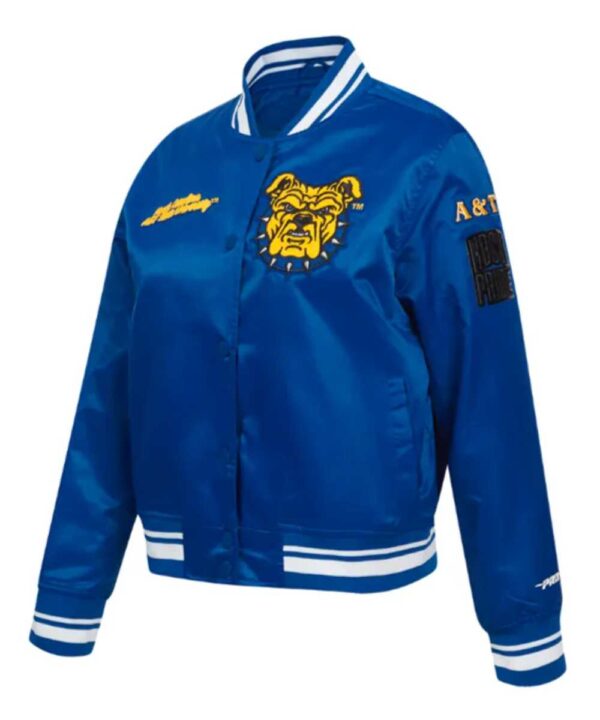 North Carolina A&T State University Classic Blue Satin Jacket - Forever Jackets