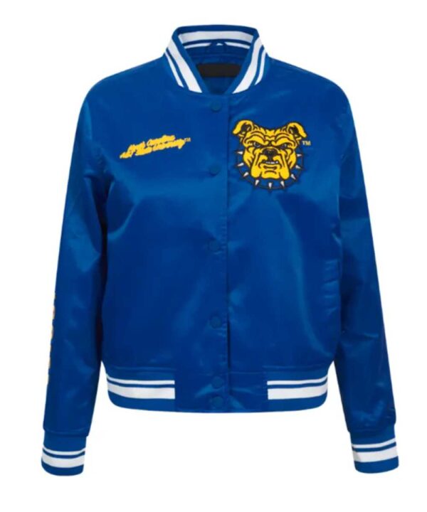 North Carolina A&T State University Classic Blue Satin Jacket - Forever Jackets