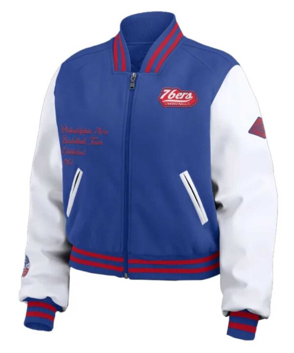 Royal/White Philadelphia 76ers Varsity Full-Zip Jacket - Forever Jackets