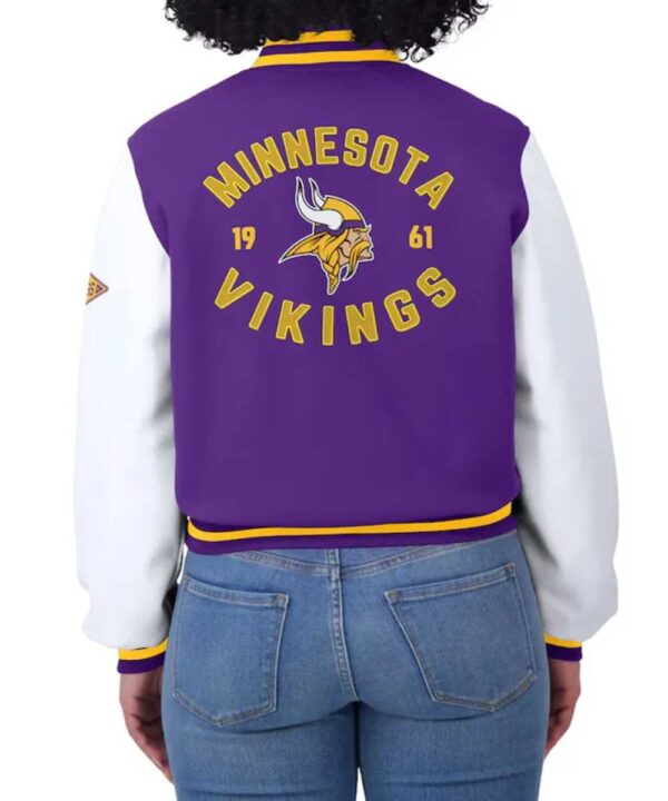 Purple/White Minnesota Vikings Varsity Full-Zip Jacket - Forever Jackets