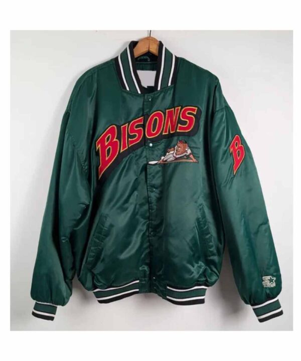 Buffalo Bisons Rare Bomber Green Satin Jacket - Forever Jackets