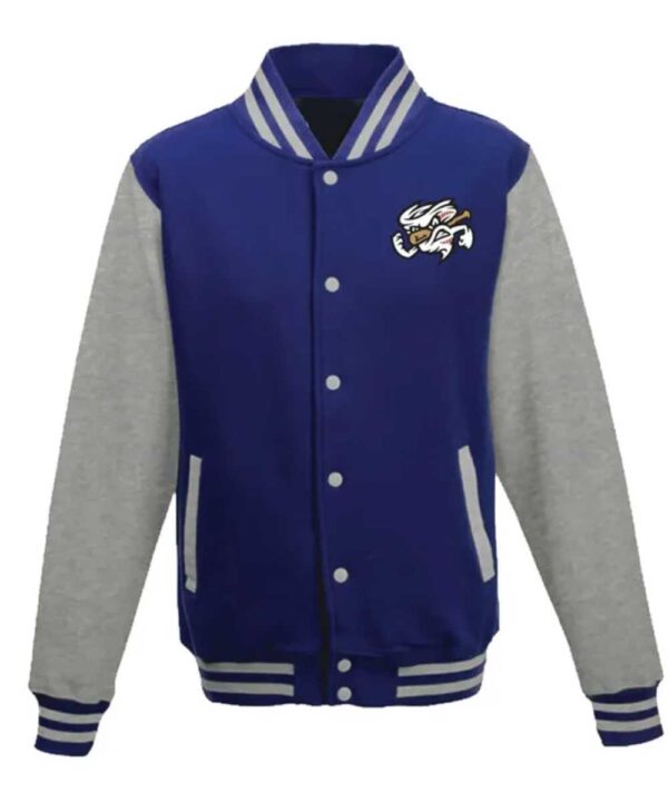 Omaha Storm Chasers Royal and Gray Varsity Fleece Jacket - Forever Jackets
