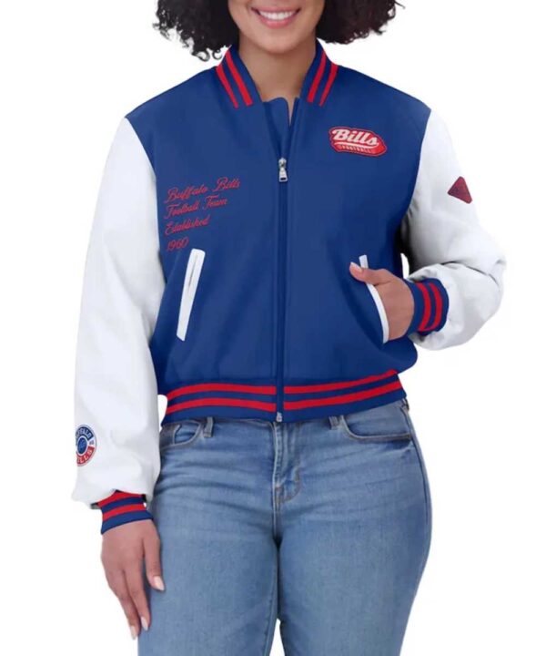 Royal/White Buffalo Bills Varsity Full-Zip Jacket - Forever Jackets