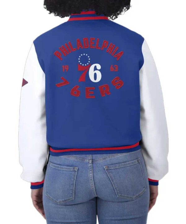 Royal/White Philadelphia 76ers Varsity Full-Zip Jacket - Forever Jackets