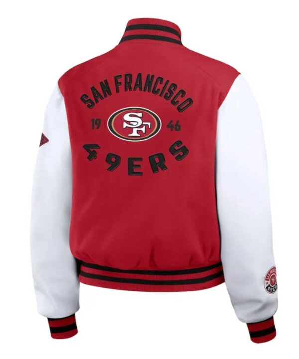 Scarlet/White San Francisco 49ers Varsity Full-Zip Jacket - Forever Jackets