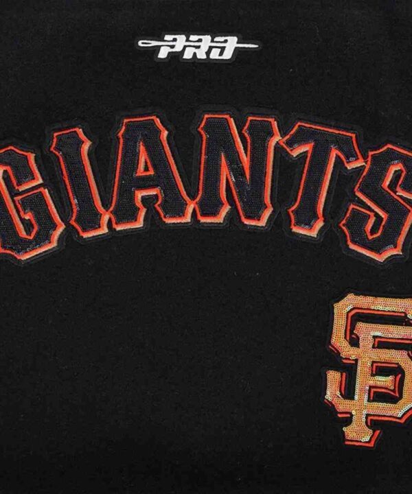 San Francisco Giants Game Day Classics Black Varsity Wool/Leather Jacket - Forever Jackets