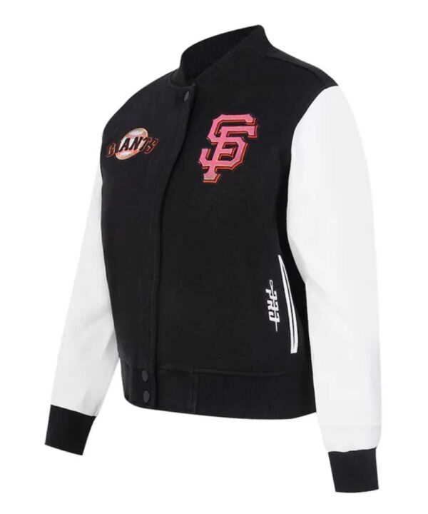 San Francisco Giants Game Day Classics Black Varsity Wool/Leather Jacket - Forever Jackets