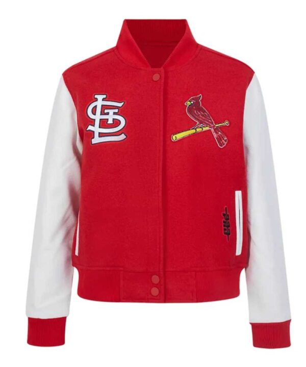 St. Louis Cardinals Game Day Classics Red Varsity Wool/Leather Jacket - Forever Jackets