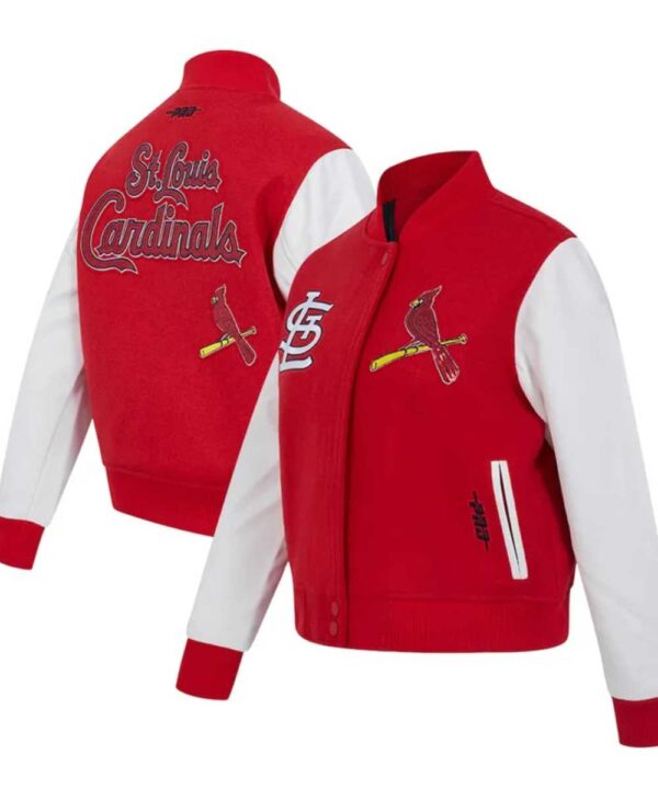 St. Louis Cardinals Game Day Classics Red Varsity Wool/Leather Jacket - Forever Jackets