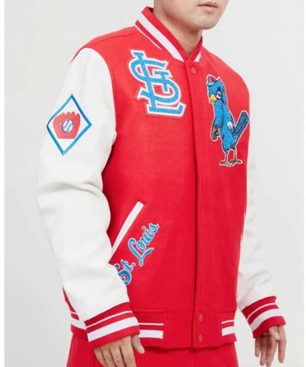 St. Louis Cardinals Red and White Letterman Jacket- Forever Jackets