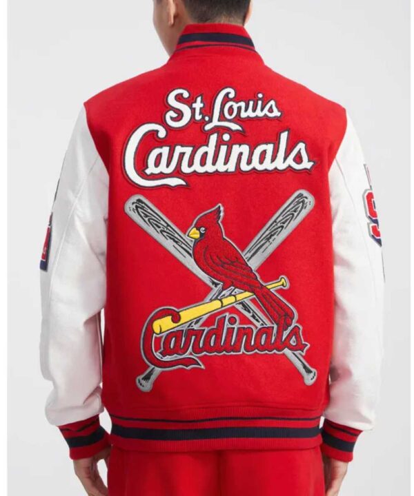 St. Louis Cardinals Red and White Mashup Varsity Jacket - Forever Jackets