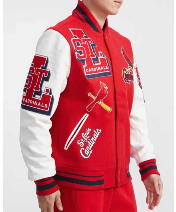 St. Louis Cardinals Red and White Mashup Varsity Jacket - Forever Jackets