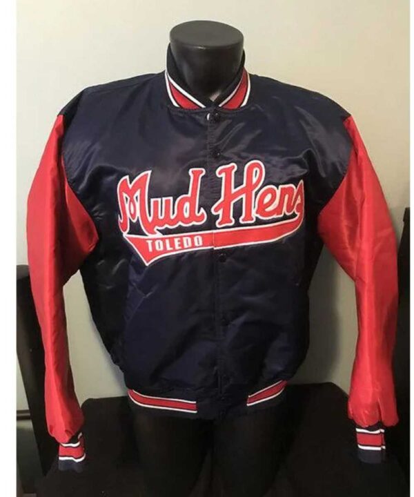 Toledo Mud Hens Navy and Red Bomber Jacket - Forever Jackets