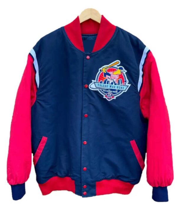 Toledo Mud Hens Red and Navy Bomber Jacket - Forever Jackets