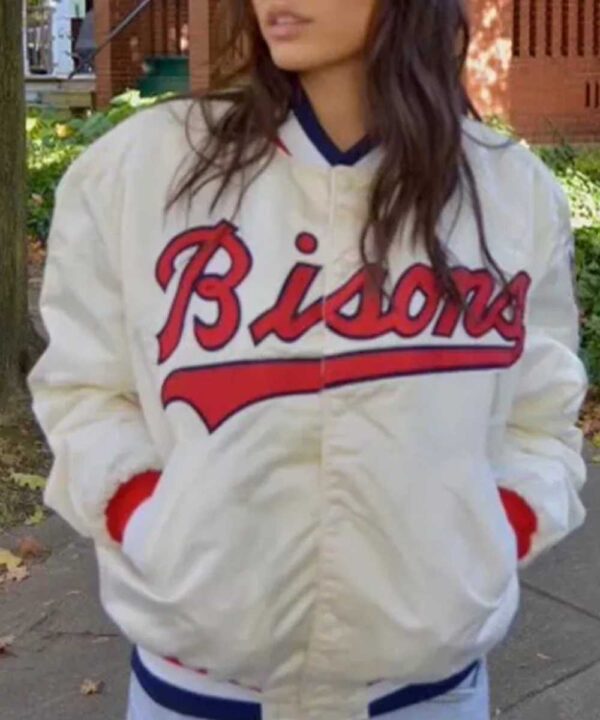 Buffalo Bisons Vintage Eggshell Satin Jacket - Forever Jackets
