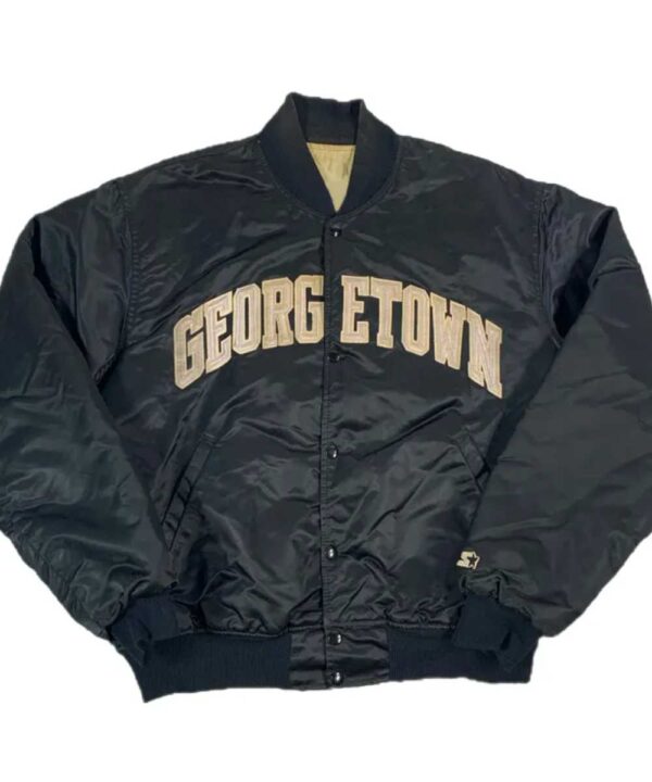 Vintage Georgetown Hoyas Black Satin Jacket - Forever Jackets