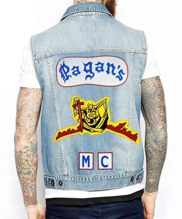 Pagan Biker Denim Vest - Forever Jackets