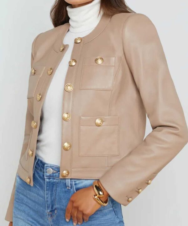 Women’s Jayde Collarless Black Leather Jacket - Forever Jackets